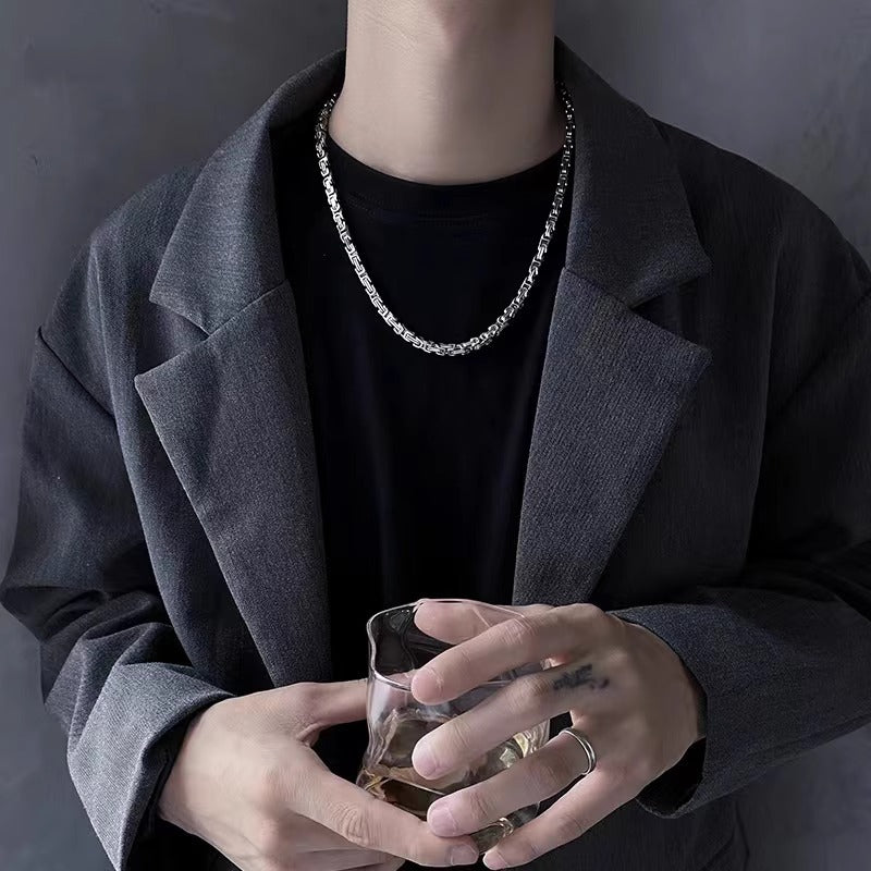 Wholesale Niche cold style heavy metal titanium steel necklace
